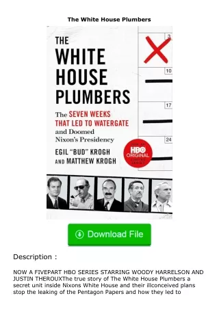 ❤️get (⚡️pdf⚡️) download The White House Plumbers