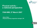 Physical activity a national perspective PAN-WM, 27 March 2007