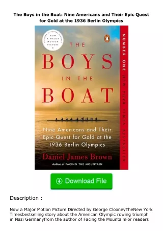 free read (✔️pdf❤️) The Boys in the Boat: Nine Americans and Their Epic Quest