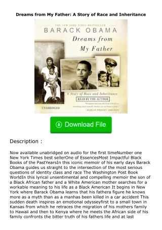 Download❤[READ]✔ Dreams from My Father: A Story of Race and Inheritance