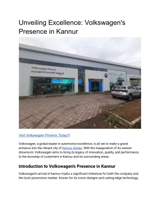 Unveiling Excellence_ Volkswagen's Presence in Kannur