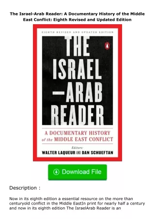 Download⚡(PDF)❤ The Israel-Arab Reader: A Documentary History of the Middle Ea