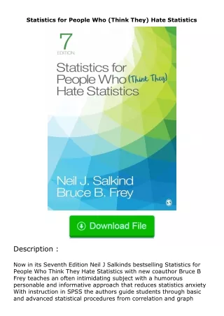 ✔️READ ❤️Online Statistics for People Who (Think They) Hate Statistics