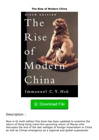 Download⚡ The Rise of Modern China