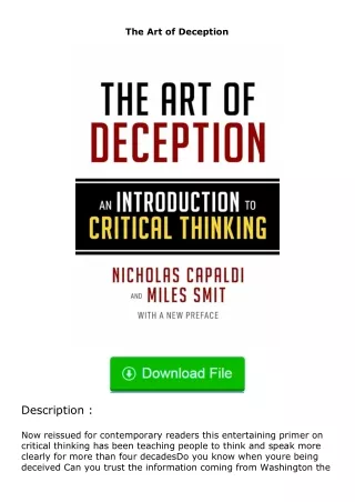 PDF✔Download❤ The Art of Deception