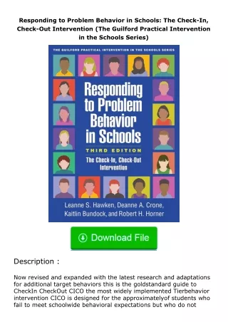 ❤PDF⚡ Responding to Problem Behavior in Schools: The Check-In, Check-Out Inter
