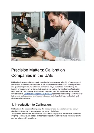 Precision Matters_ Calibration Companies in the UAE