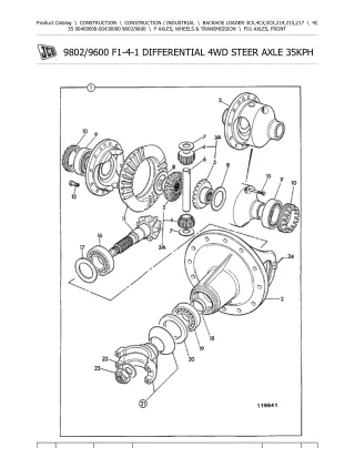 JCB 4C 35 BACKOHE LOADER Parts Catalogue Manual (Serial Number 00400000-00430000)