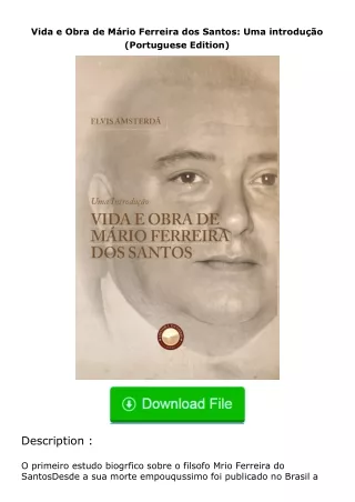 ❤️get (⚡️pdf⚡️) download Vida e Obra de Mário Ferreira dos Santos: Uma introdu