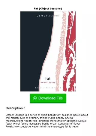 [READ]⚡PDF✔ Fat (Object Lessons)