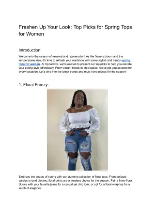 Freshen Up Your Look_ Top Picks for Spring Tops for Women