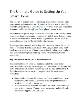 The Ultimate Guide to Setting Up Your Smart Home