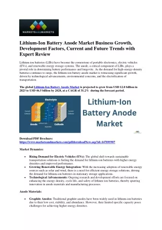 Lithium-Ion Battery Anode Market Competitive Landscape and Growth Factors