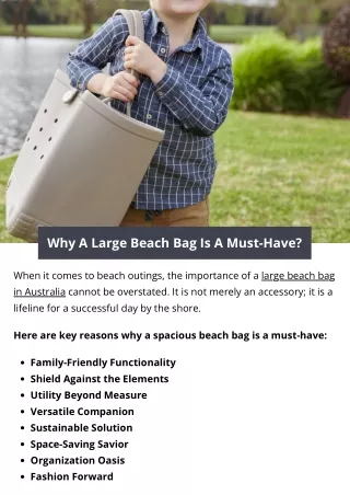 Why A Large Beach Bag Is A Must-Have?