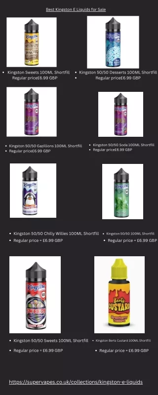 kingston e liquids in UK