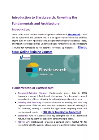 ELK Stack Certification Training Hyderabad - Elasticsearch Training in Hyderabad