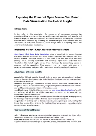 Open Source Chat Based Data Visualization With Helical Insight