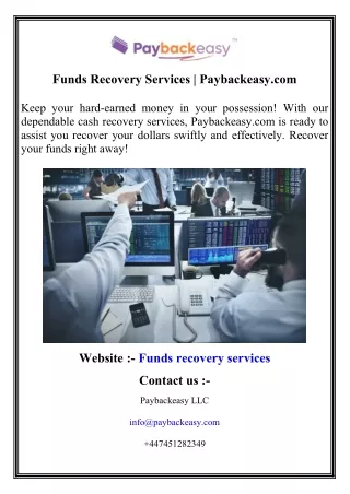 Funds Recovery Services   Paybackeasy.com