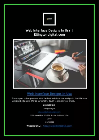 Web Interface Designs In Usa | Ellingtondigital.com