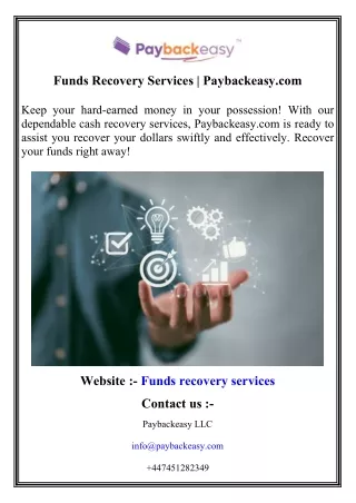 Funds Recovery Services   Paybackeasy.com