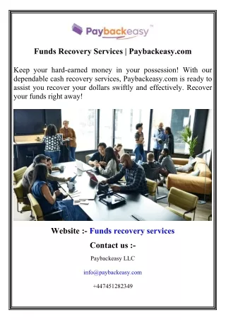 Funds Recovery Services   Paybackeasy.com