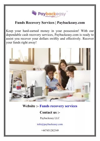 Funds Recovery Services   Paybackeasy.com