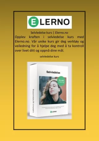 Selvledelse kurs  Elerno no ( Elerno no)