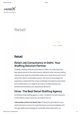 Retail job consultancy in Delhi