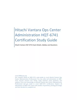 Hitachi Vantara Ops Center Administration HQT-6741 Certification Study Guide