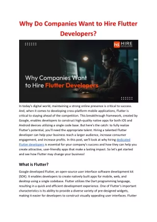 Hire Flutter Developers