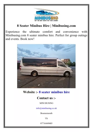 8 Seater Minibus Hire   Minibusing.com