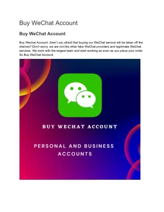 Buy WeChat Account