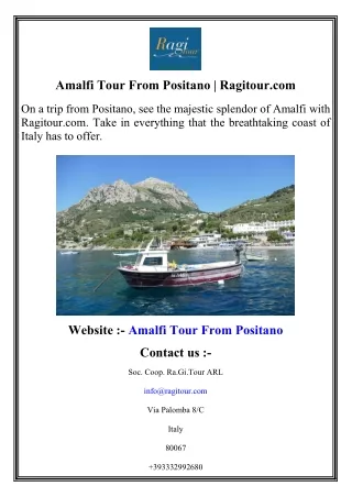 Amalfi Tour From Positano   Ragitour.com