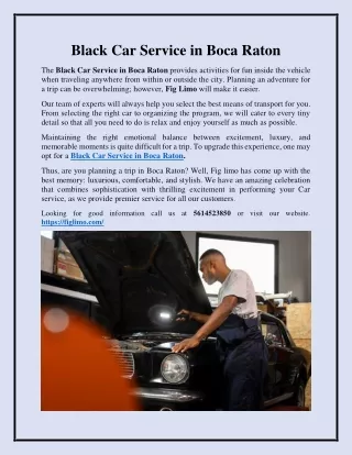 Black Car Service in Boca Raton
