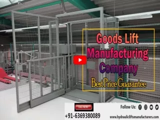 Goods Lift Manufacturers in Madurai