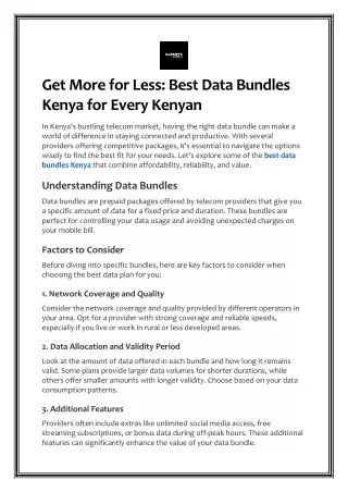 Get More for Less - Best Data Bundles Kenya for Every Kenyan