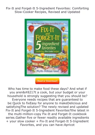 (❤️pdf)full✔download Fix-It and Forget-It 5-Ingredient Favorites: Comfortin