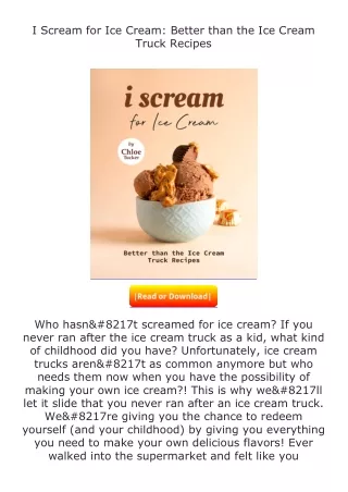 ✔️READ ❤️Online I Scream for Ice Cream: Better than the Ice Cream Truck Rec