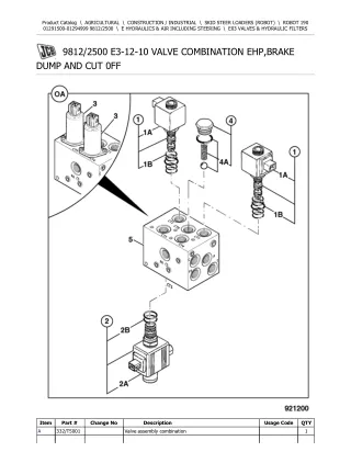 JCB 190 Robot Parts Catalogue Manual (Serial Number  01291500-01294999)