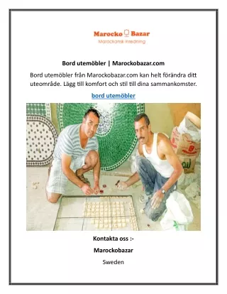 Bord utemöbler   Marockobazar