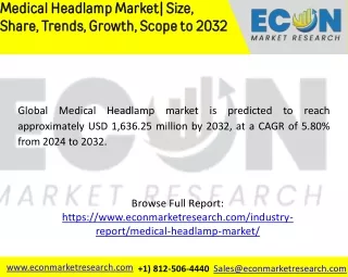 Medical Headlamp Market  Size, Share, Trends, Growth Drivers and SWOT Analysis R