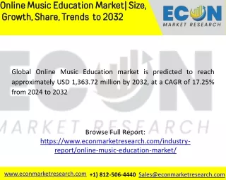 Online Music Education Market |Size, Share, Trends, Growth, Scope