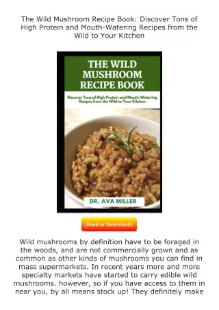 full✔download️⚡(pdf) The Wild Mushroom Recipe Book: Discover Tons of High P