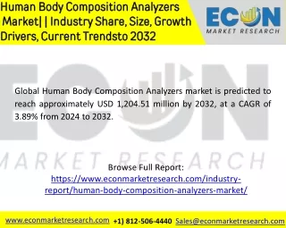 Human Body Composition Analyzers Market |Size, Share, Trends, Growth, Scope