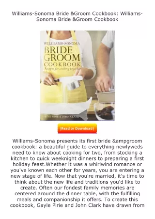 Download⚡ Williams-Sonoma Bride & Groom Cookbook: Williams-Sonoma Bride & G