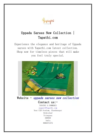 Uppada Sarees New Collection | Tapathi.com