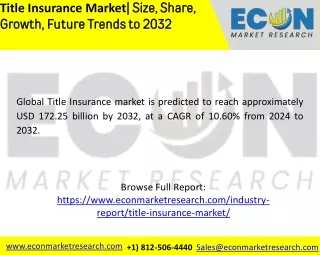 Title Insurance Market  |Size, Share, Trends, Growth, Scope