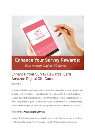 Enhance Your Survey Rewards_ Earn Amazon Digital Gift Cards