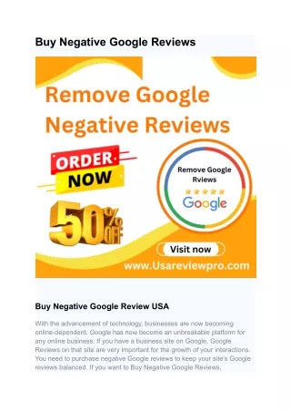 Buy Negative Google Reviews