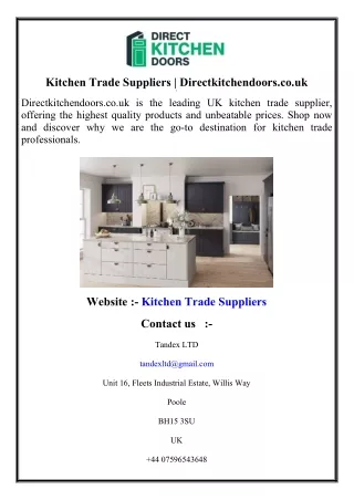 Kitchen Trade Suppliers    Directkitchendoors.co.uk